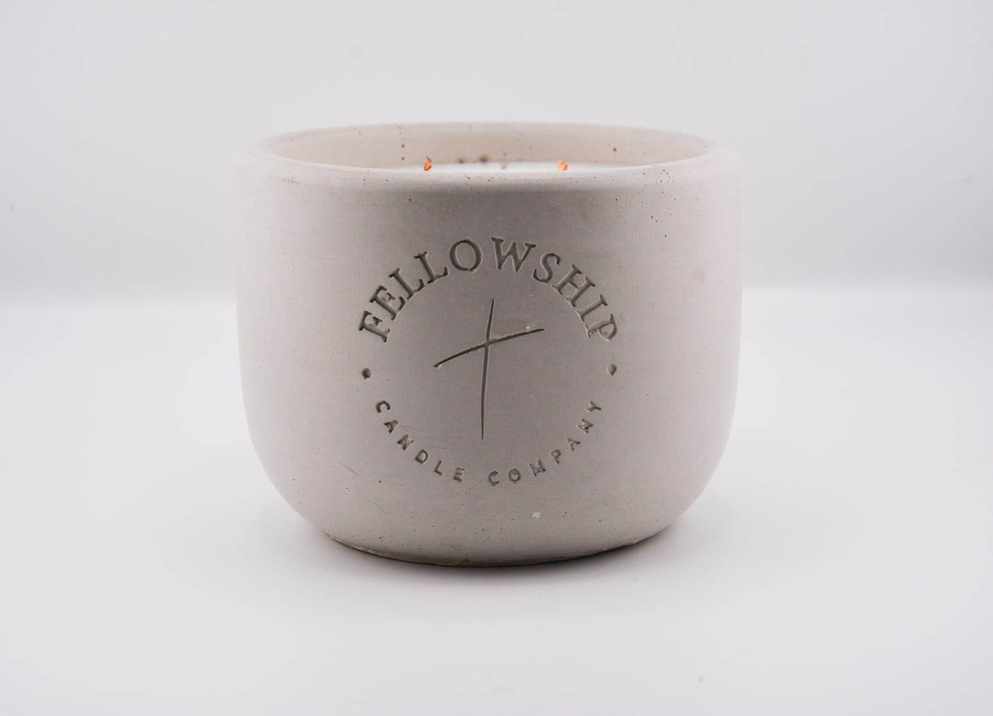 Large concrete vessel soy candle
