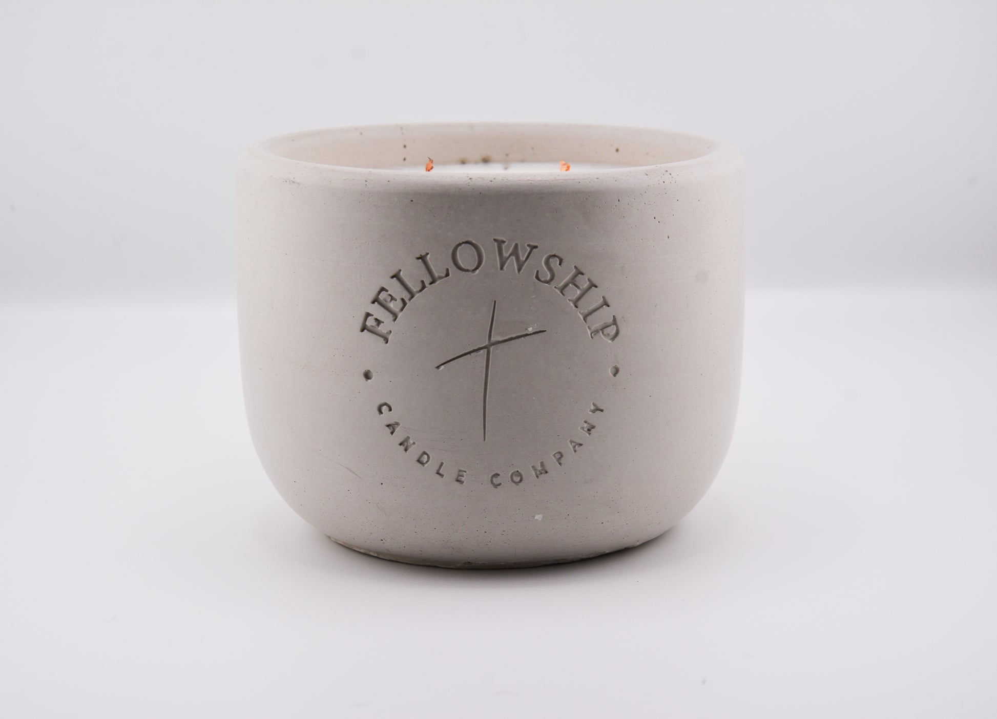 Large concrete vessel soy candle