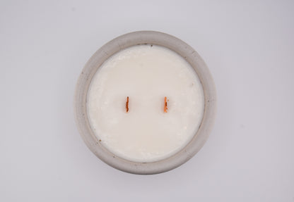 2 wick large concrete vessel candle