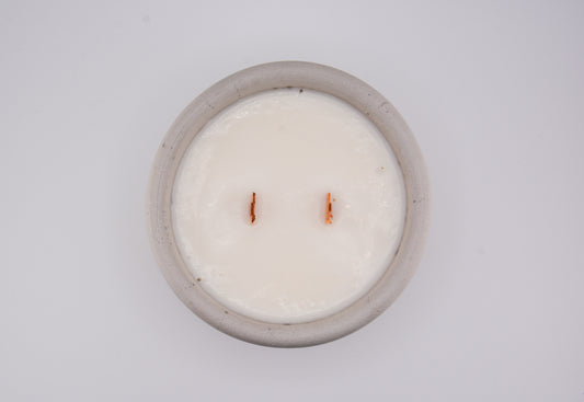 2 wick large concrete vessel candle